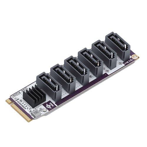 Pomya 6 Port Controller Card | PCIe 3.0 to 6Gbps M.2 M Key Adapter RTL9100 Chip Plug and Play for NAS miniatura 3