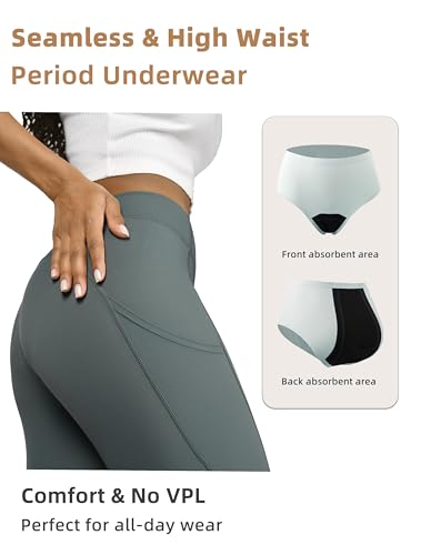 Period Underwear Heavy Flow High Waisted Period Bikini Panties Leakproof Underwear Briefs Pack of 54