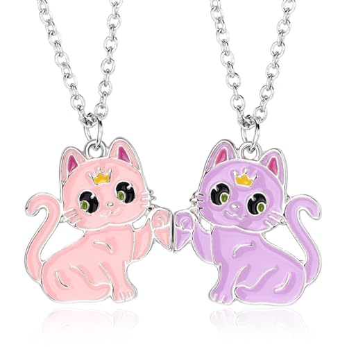 JEYORZY 2 pcs Amitié Pendentif Collier, Collier d Amitie, Colliers Magnétiques BFF, Best Friends Forever Colliers, Meilleur Ami Cadeau D'anniversaire collier...