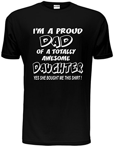 T-shirt pour homme Proud Dad of an Awesome Daughter Taille S-XXL, Noir , L