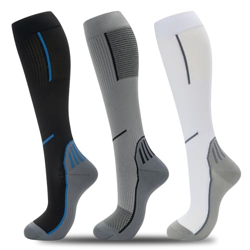 Image of fenglaoda Compression Socks for Women Men 3 Pairs Graduated Compression Support Circulation Socks for Nurses