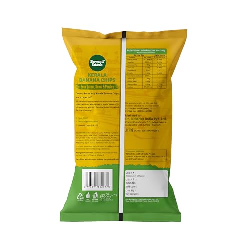 Image of Beyond Snack Nendran Kerala Banana Chips | Sour Cream Onion Parsley | Thin Crunchy Crispy Snack |600g (100g*6packs)