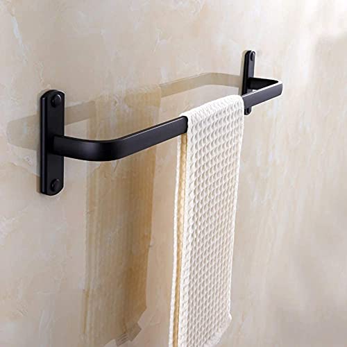 Toallero negro de aluminio de 40cm sin taladro para baño 4