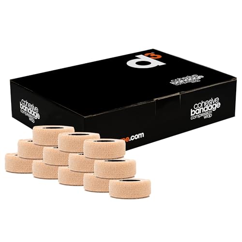 Image of d3 Cohesive Bandage Compression Wrap Beige 25mm x 5m (24 Rolls) Self Adhesive Sport Vet Thumb & Toe Football Goalkeeper Finger Joint First Aid & Medical Tape