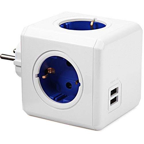 Case&Cover Principal Fuentes De Cubo Enchufe Enchufe De La UE del Zócalo 4 Salidas 2 Puertos USB Adaptador De Alimentación De Gaza Adaptador De La Extensión De Sockets Multi Conmutada