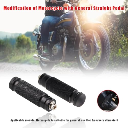 Image of KIMISS Motorcycle Universal 8mm Foot Pegs,1 Pair CNC Aluminum Motorbike Rear Footrests Non-slip Foot Rest Pegs Pedals