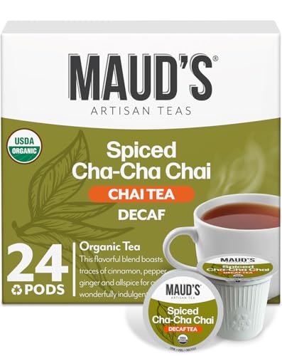 Image of Maud's Organic Decaf Chai Tea Pods, 24ct | Decaf Tea Pods - 100% Gourmet Blended Tea Leaves