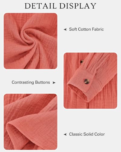 Image of NOLLSOM Casual Shirts for Women Long Sleeve Button Down Blouses Fall 2026 Solid Color Trendy Tops with Pocket