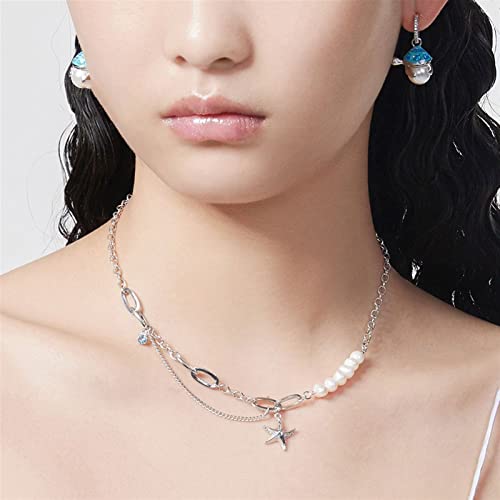 Pendentif étoile de mer et perle d'eau douce pour vos tenues d'été
