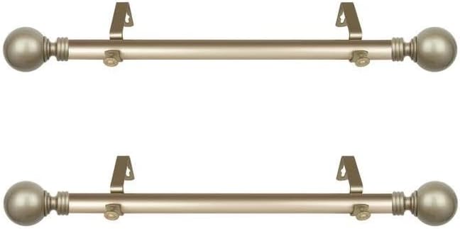 1 Inch Curtain Rod Set of 2 - Steel Side Drape Rods with Resin Finials - Stylish Window Hardware