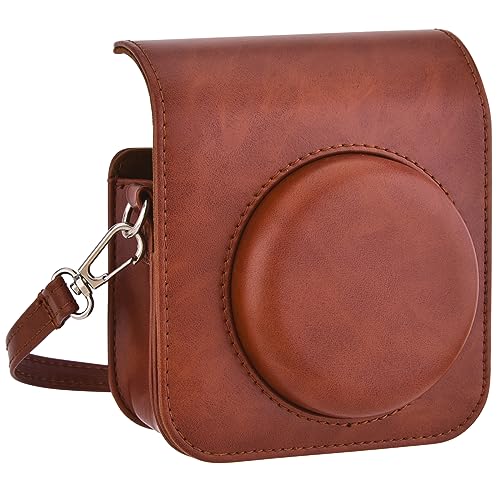 Sunmns Mini 12 Instant Camera Case, PU Leather Protective Compact Case Compatible with Instax Mini 12 Instant Camera (Brown)