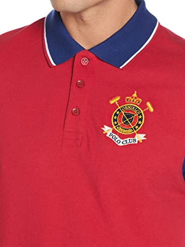 Image of Deniklo Men's Cotton Rich Half Sleeve Regular Fit Color Block Polo T-Shirt (Available in Plus Size)