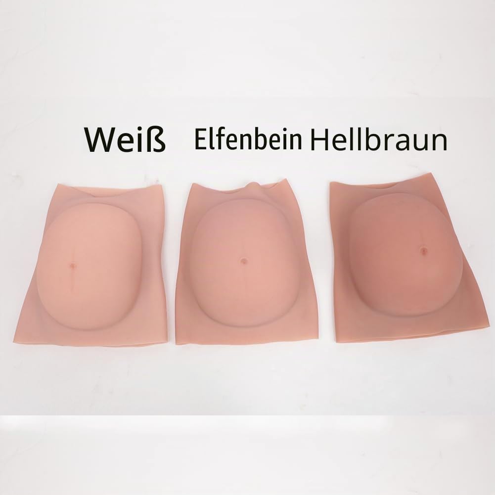 Künstlicher Schwangerschaftsbauch, künstliches Silikon, für Film und Fernseher, Requisiten, Cosplay, Fotografie (9 Monate/1,9 kg, Weiß)