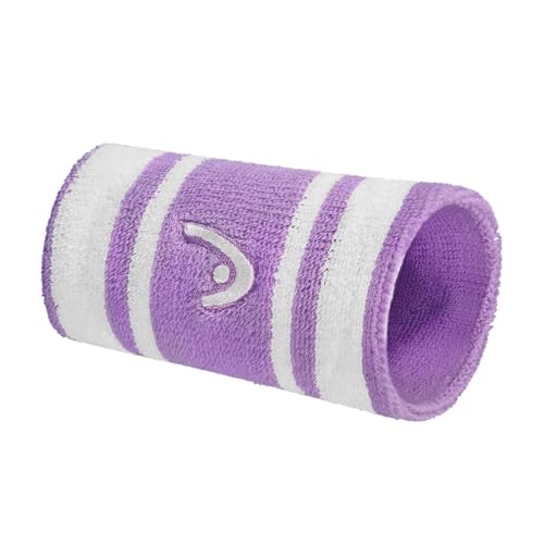 Image of HEAD Striper Wristband | Color: Purple /White | Size: 5 inch | Material: Cotton | for Men & Women | Moisture-Wicking Properties | Dry and Comfortable | Secure and Snug fit | Flexible