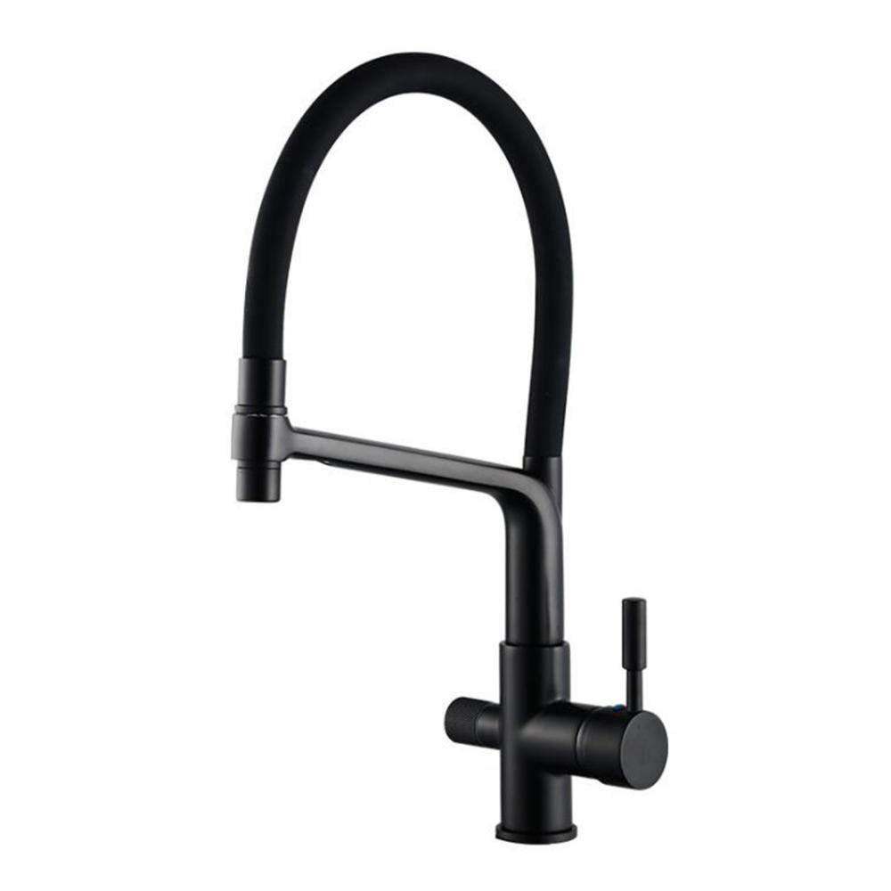 GLETSF 360Swivel Kitchen Filter Faucet Deck Mounted Mixer Tap Drinking Water Sink Tap For Home Kitchen Stylish And Functional Kitchen,Brushed Gold,Chrome