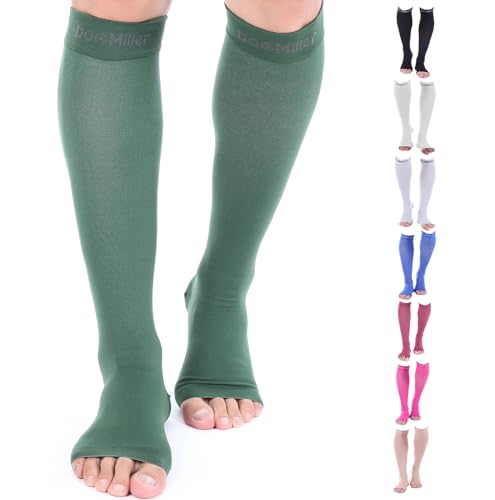 Image of Doc Miller Open Toe Compression Socks 15-20 mmHg for Women & Men