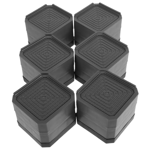 POPETPOP 6個 家具マット 家具リフター 洗濯機振動マット 防振マット ソファリフターまたはライザー 洗濯機ベース 洗濯機マット 洗濯機と乾燥機の台座 洗濯機用ベース プラスチック Grey