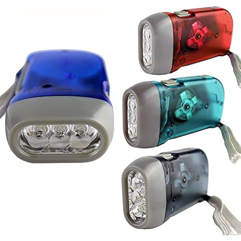 Guyuyii 4-Pack Hand Crank Flashlight - Portable Wind Up Flashlights with Wrist Rope for Emergency Preparedness, Power Outages, Backpacking, and Outdoor Adventures Cover