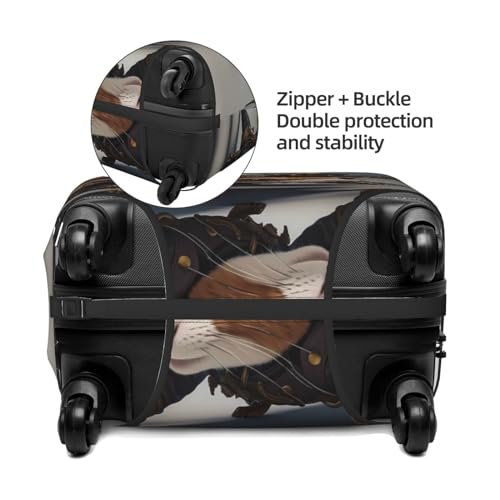 VOSERY Travel Luggage Cover - Steampunk Squirrel Pilot Washable Suitcase Covers Protector Fits 18-32 Inch Luggage2