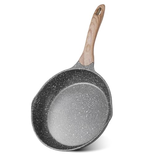 JEETEE 8 Inch Nonstick Frying Pan For Egg, Nonstick Omelette Skillet with Soft Touch Handle, All Stove Induction Compatible