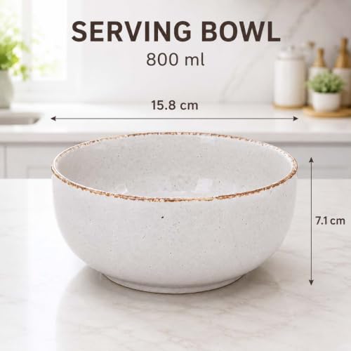 Image of The Earth Store Lavender Marble Ceramic Serving Bowl Set of 3 - 800ML, 580ML, 150ML Microwave Safe Bowl, Elegant Serving Bowl | Ceramic Bowl Set of 3 for Home | Restaurants | Gifting
