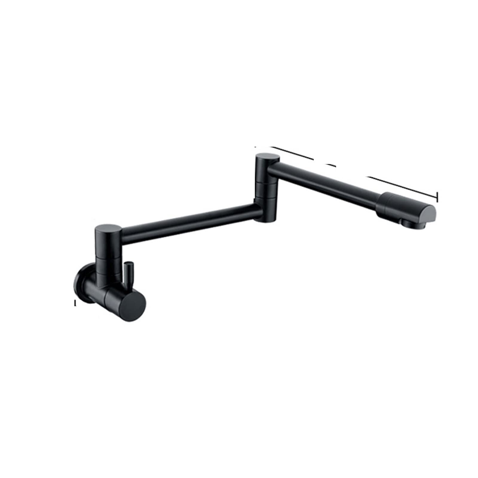ZQFHSX Pot Filler Faucet, Wall Mounted Foldable Kitchen Single Cold Tap, Rotate Spout, Chrome Brushed Finish
