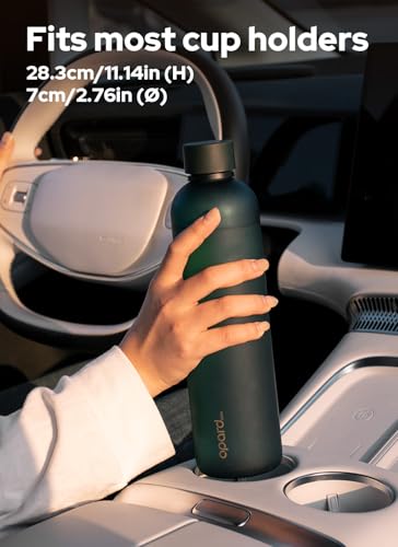Image of Opard Slim Water Bottle 32oz, Dishwasher Safe Plastic Water Bottle BPA-Free, Leakproof Screw Top, Forest Green, Reusable for Travel School Sport Gym Hiking