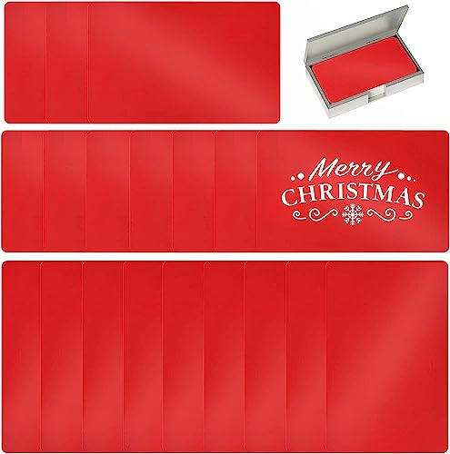 FONLAND 100ピース アルミニウムメタル名刺ブランク 名刺アルミプラークプレート レーザー彫刻機 自宅 オフィス お客様 DIY カード プレゼント レッド