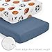 Sweet Jojo Designs Sports Theme Boy Baby Mini Crib Bedding Set Infant Nursery Room Newborn Blanket Portable Pack n Play Sheets 3p Watercolor Vintage Soccer Balls Football Baseball Basketball Blue Star