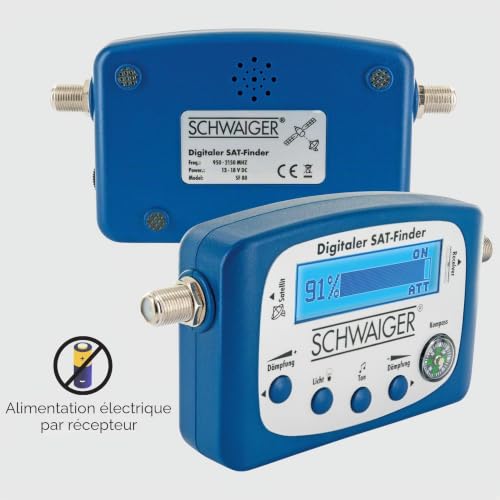 SCHWAIGER -5170- Sat-Finder numérique | Reconnaissance de Satellites | chercheur de Satellites avec Boussole intégrée et Sortie sonore | Dispositif de Mesure pour Un positionnement Optimal – vue 3