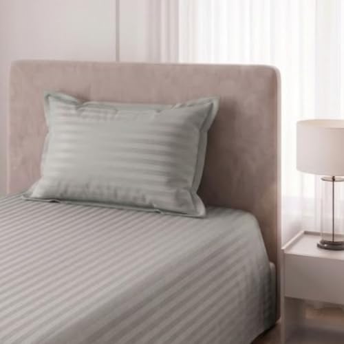 Image of Living Roots Glace Cotton 180 TC Single Bedsheet with 1 Pillow Cover |Single Size 60 x 90 Inches |Soft, Breathable & Durable |Fits Mattress up to 4 Inches |No Colour Bleeding (Grey)