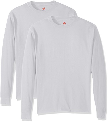 Hanes Men's Comfortsoft Long-Sleeve T-Shirt (Pack of 2), White,Large