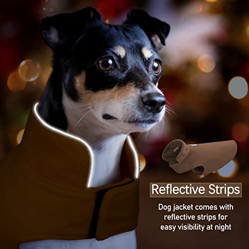 Windproof Winter Warm Fleece Dog Coat Jacket Reflective Soft Pet Dog Vest Apparel Overcoat For Small Medium Large Breeds For Cold Weather Leash Access #TOP4