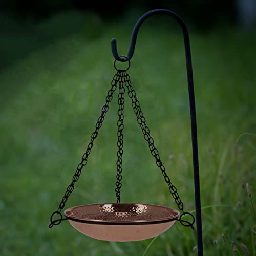 7Penn Outdoor Hanging Bird Bath Bowl With Chain - Anti-Squirrel Hammered Copper Bee And Bird Water Feeder For Outdoors #TOP4