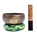 Tibetan Singing Bowl Set Brass - Master Healing Grade - Authentic Handcrafted Sound Bowl by Himalayan Bazaar (Black and Red)