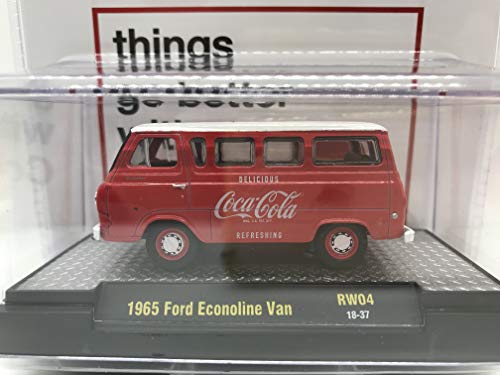 Ford Econoline Van 1965 M2 Machines 1:64 voiture miniature collection vintage rouge blanc RW04
