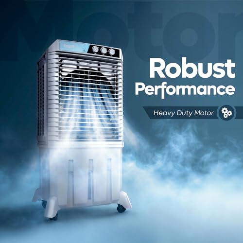 Image of SUMMERCOOL Tiara 75L Desert Air Cooler with 18 inch powerful Fan | Low Power Consumption | 45ft Powerful Air Throw | Inverter Compatible | HoneyComb | 1 Year Warranty | Grey