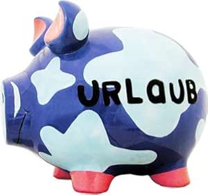 Sparschwein Urlaub XXL 30 x 26 cm blau Amazon.de Küche, Haushalt & Wohnen