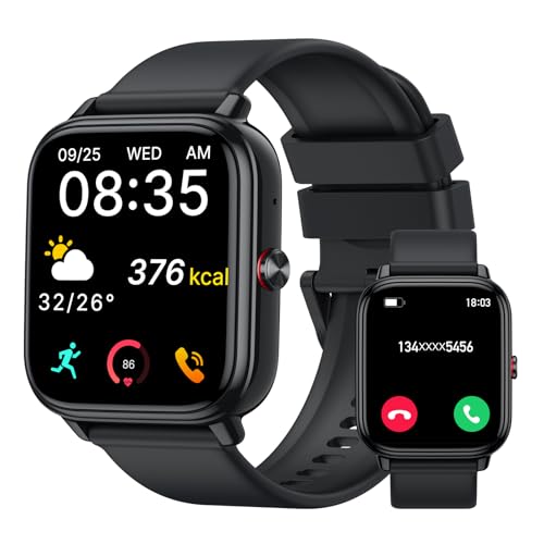 Smartwatch Uomo Donna, 1.83'HD Orologio con Chiamate Bluetooth, 110+ Modalità Sportive, Fitness Tracker con Batteria da 1000mAh, Autonomia 20 Giorni, Impermeabile IP68 Smartwatch per Android/iOS