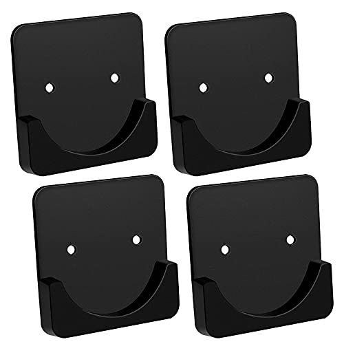 Jetec 4 Pieces Bath Rod Holder Adhesive Shower Curtain Rod Holder Wall Mounted Shower Rods Retainer, Black