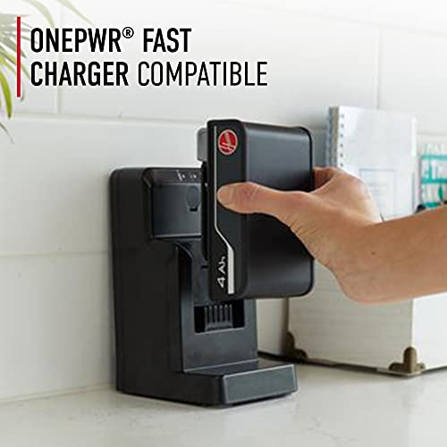 Image of Hoover ONEPWR 4.0 Ah Lithium Ion Battery, Replacement Battery for Hoover ONEPWR Products, 2X Longer Runtime, LED Charge Status Indicator Lights, Long-Lasting Convenience