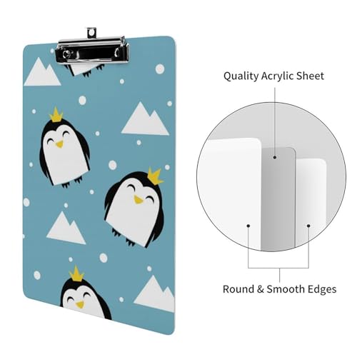 Planchette à pince pingouin mignon A4 rigide pour écrire debout sans table - 3