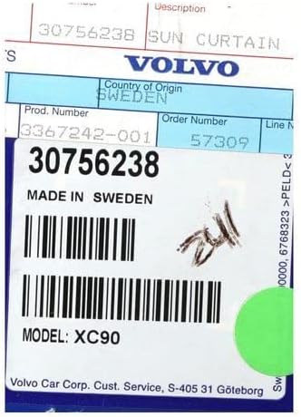 Volvo Genuine 31399215 Sun Curtain