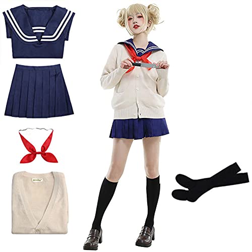 Gooyeh MHA Cosplay Toga Himiko Uniform Schulmädchenkostüm MHA Toga Himiko JK Komplettes Set für Halloween Party