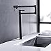Pot Filler Faucet with Extension Shank,Surface Mount Kitchen Stove Faucet,Brass Commercial Sink Faucet,Swing Folding Arm,Stretchable Double Joint Single Hole with Two Handles (Mattle Black)