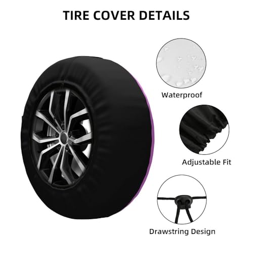 Image of Custom Spare Tire Cover 14-17 Inch, Personalized Universal Wheel Cover Add Your Own Photo Text Logo Waterproof Dust-Proof Tire Covers Protectors for Trailer Truck SUV Universal, Violet