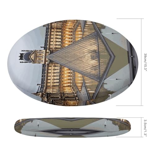 Cojín redondo París Museo del Louvre con espuma viscoelástica y funda de poliéster lavable 3