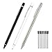 Ballpoint Pen, ChaoQ 3 Pcs Metal Pens, for Gift, Business, Office, 1.0mm Medium Point Black Ink, 6 Extras Replaceable Metal Refills, (3 Pens and 6 Refills) - Black, Gray, Silver