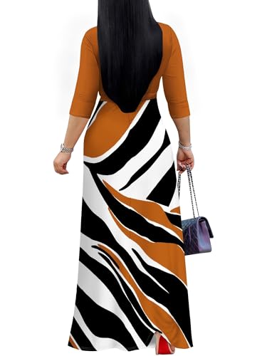 Image of PinkPatty Women's Long Sleeve Maxi Dress Plus Size Trendy Wedding Guest Wrap Dress with Pockets&Belt