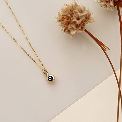 Gelin 14k Solid Gold Evil Eye Necklace for Women4